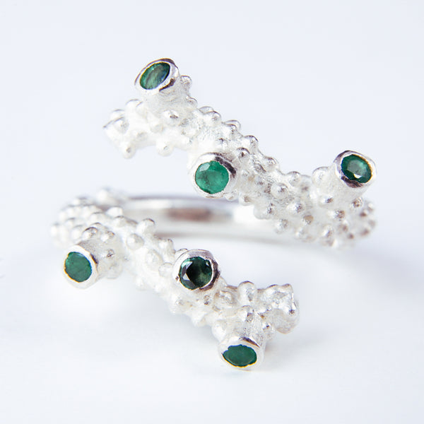 Sterling Silver 925 Emerald Ring
